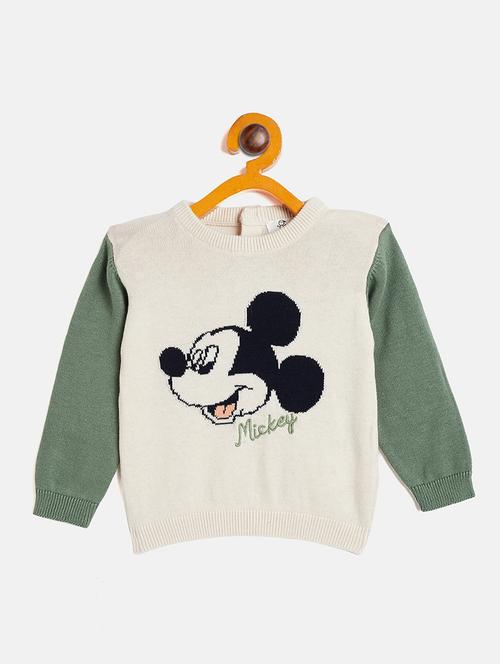 unisex beige full sleeves round neck sweater - 20309291 - Very Small Image - 1