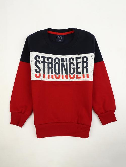 red cotton regular sweatshirt - 20309657 - Very Small Image - 1