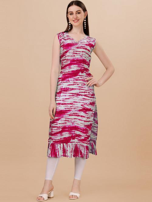magenta colored straight kurta - 20310596 - Very Small Image - 1