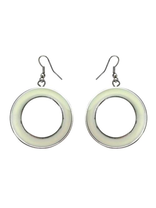 white plastic hoop earrings - 20312332 - Very Small Image - 1