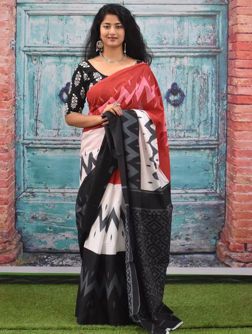 multi colored printed saree with blouse - 20312827 - Very Small Image - 1