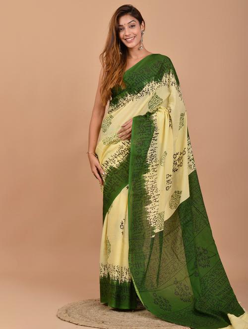 cream warli printed saree with blouse - 20313766 - Very Small Image - 1