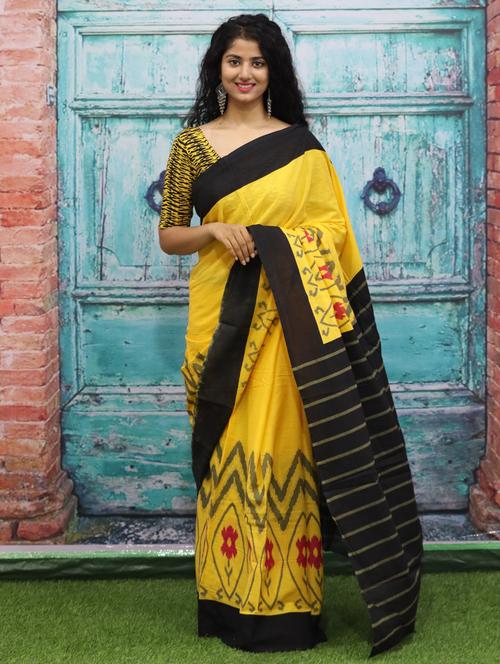 yellow printed saree - 20314026 - Very Small Image - 1