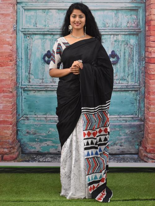 multi colored printed saree with blouse - 20314087 - Very Small Image - 1