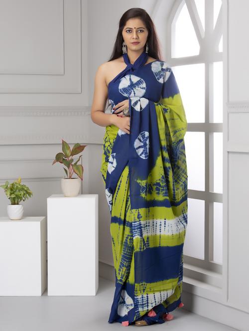 multi colored tie & dye printed saree - 20314095 - Very Small Image - 1
