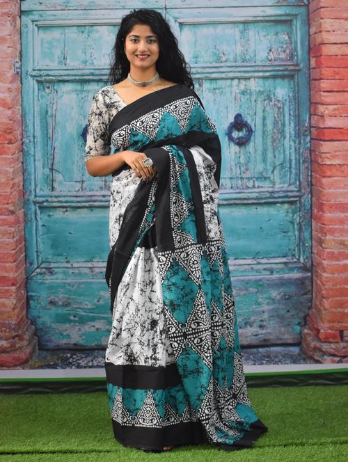 multi colored printed saree with blouse - 20314195 - Very Small Image - 1