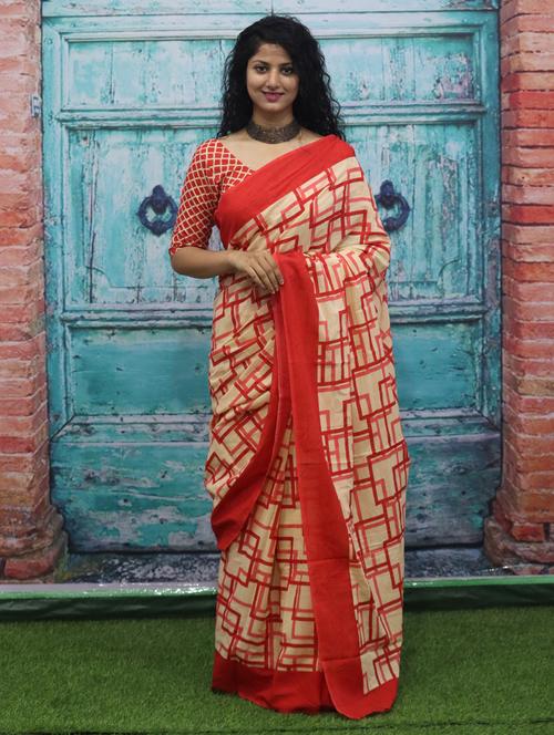 multi colored printed saree with blouse - 20314355 - Very Small Image - 1