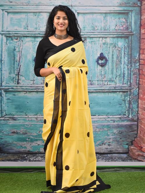 cream colored printed saree with blouse - 20314357 - Very Small Image - 1