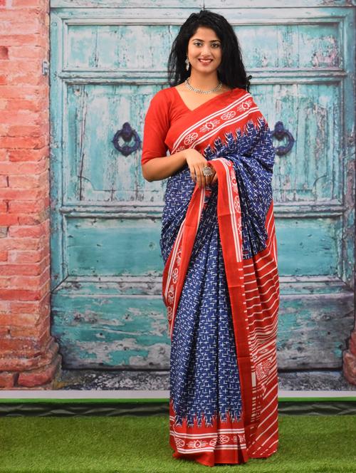 multi colored printed saree with blouse - 20314364 - Very Small Image - 1