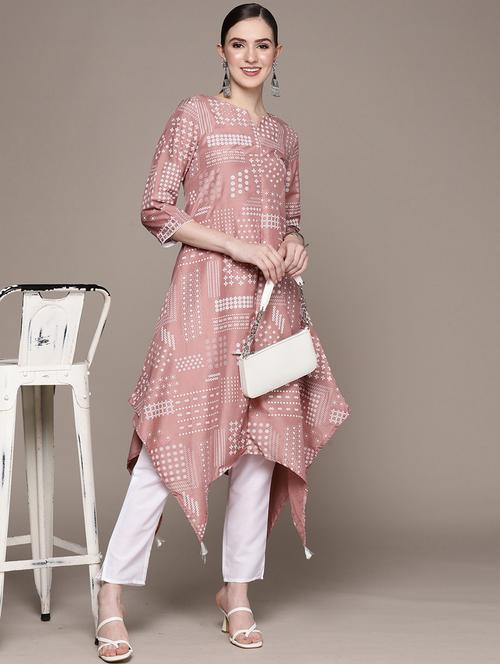 women muve notch neck kurta pant set - 20314480 - Very Small Image - 1