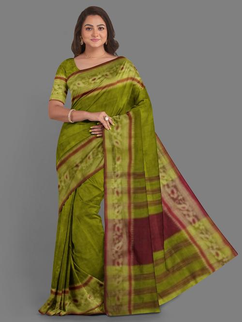 green colored bordered saree with blouse - 20314660 - Very Small Image - 1