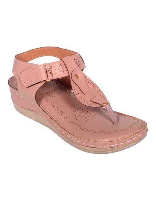 pink solid t-strap sandal - 20315200 - Very Small Image - 1