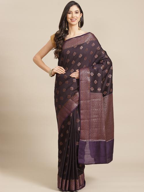 women purple banarasi silk saree - 20315616 - Very Small Image - 1