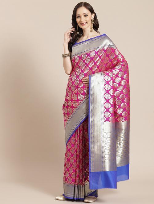 women's banarasi saree with blouse - 20315672 - Very Small Image - 1