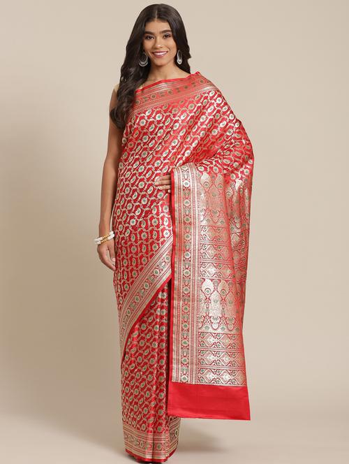 women's banarasi saree with blouse - 20315705 - Very Small Image - 1