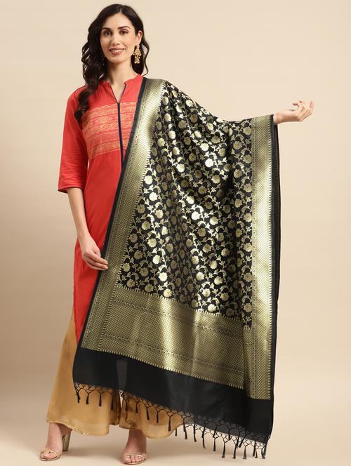 zari work banarasi dupatta - 20315813 - Very Small Image - 1