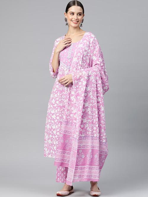 lavender colored kurta pant set - 20315950 - Very Small Image - 1