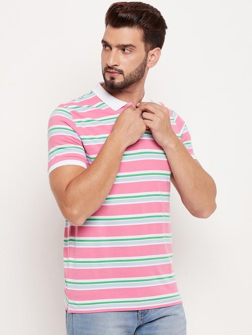 men multi color striped polo t-shirt - 20316035 - Very Small Image - 1