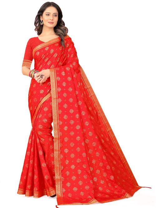 red colored bordered saree - 20317333 - Very Small Image - 1