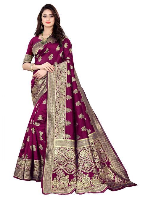 zari work kanjivaram saree with blouse - 20317461 - Very Small Image - 1