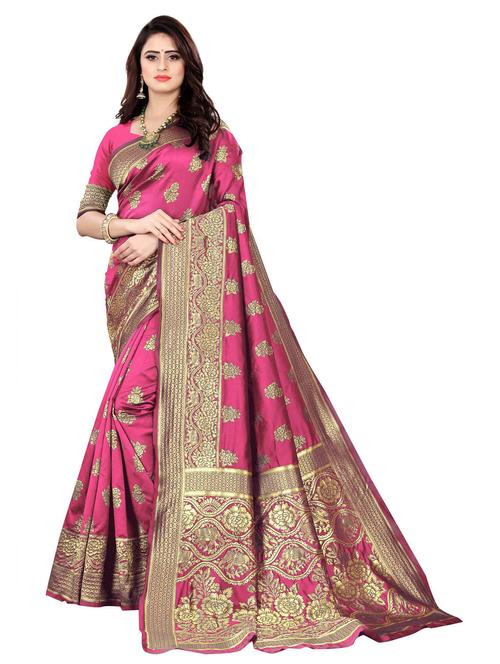 zari work kanjivaram saree with blouse - 20317464 - Very Small Image - 1