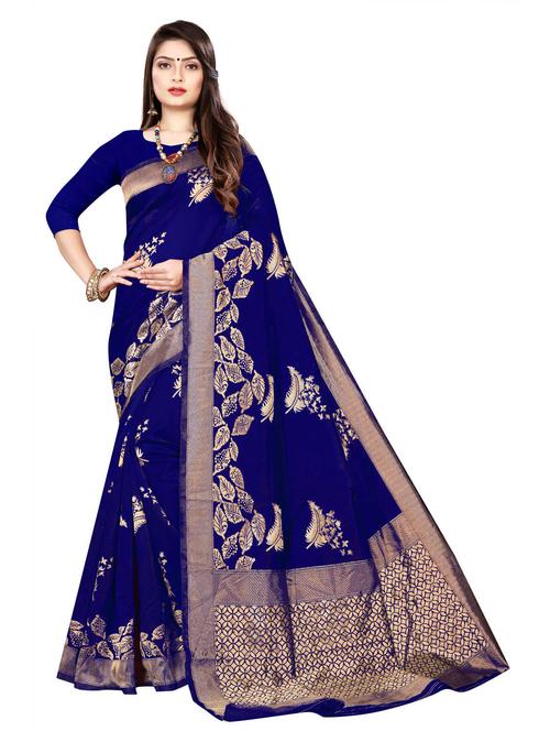 zari work kanjivaram saree with blouse - 20317531 - Very Small Image - 1