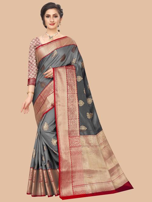 zari work kanjivaram saree - 20317540 - Very Small Image - 1