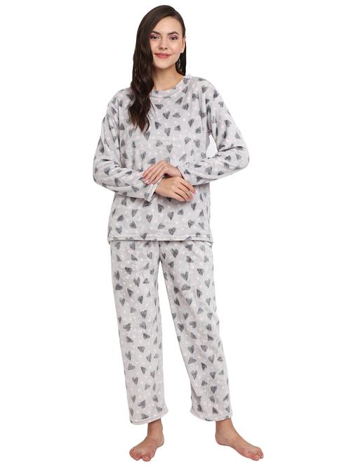 grey cotton pyjama nightwear set - 20318004 - Very Small Image - 1