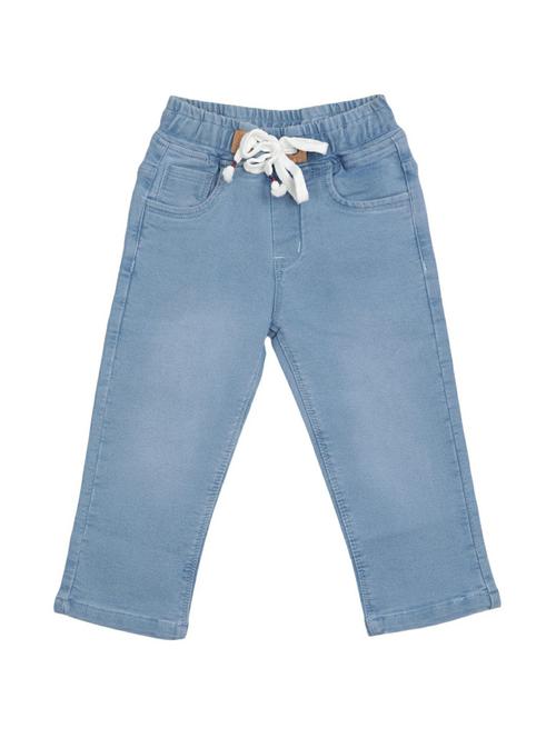 girls blue solid denim three fourths - 20318048 - Very Small Image - 1