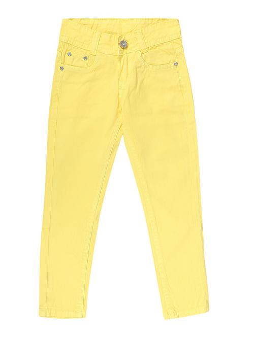 yellow cotton casual trouser - 20318390 - Very Small Image - 1