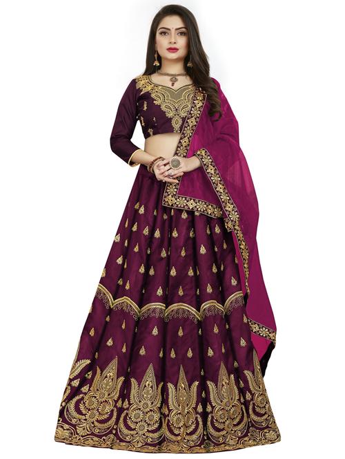 purple colored flared lehenga - 20318545 - Very Small Image - 1