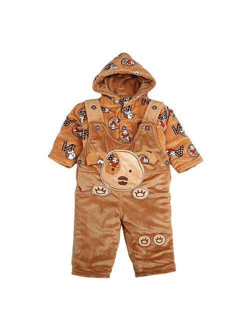 kids cotton dungarees twin set - 20319097 - Very Small Image - 1