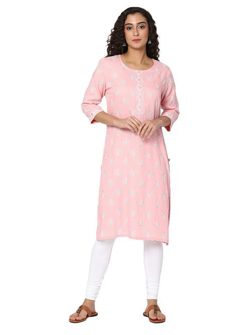 women rosewater round neck straight kurta - 20319661 - Very Small Image - 1