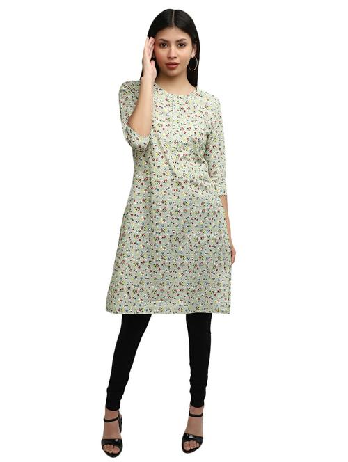 neo mint three quarter sleeve straight kurta - 20319711 - Very Small Image - 1