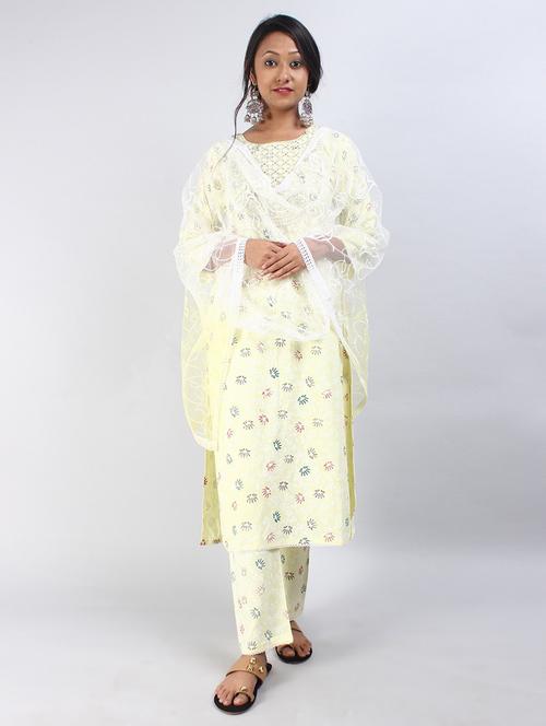 cream colored kurta pant set - 20320708 - Very Small Image - 1