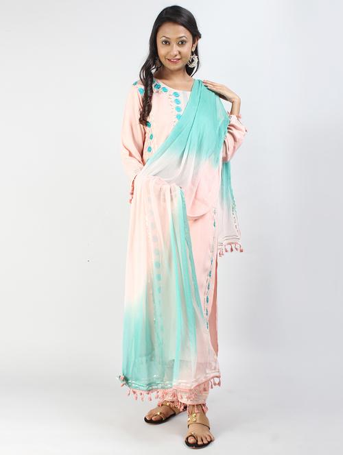 pink colored kurta pant set - 20320717 - Very Small Image - 1