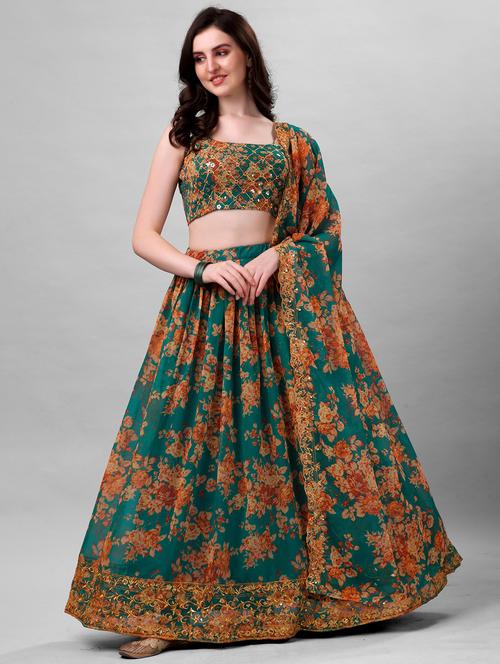 multi colored flared lehenga - 20322361 - Very Small Image - 1
