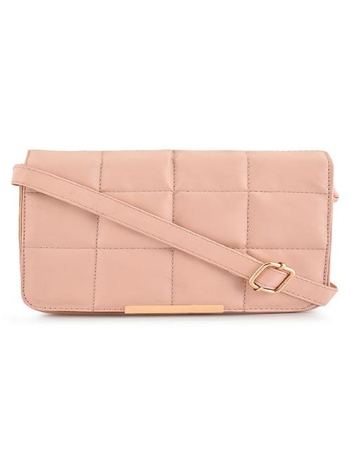 peach leatherette (pu) regular sling bag - 20322613 - Very Small Image - 1