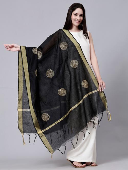 zari embroidered dupatta - 20322757 - Very Small Image - 1