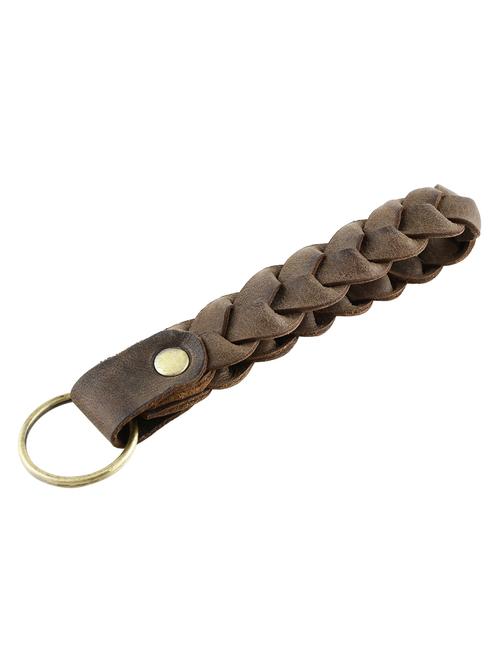 genuine leather braided with key ring - 20322777 - Very Small Image - 1