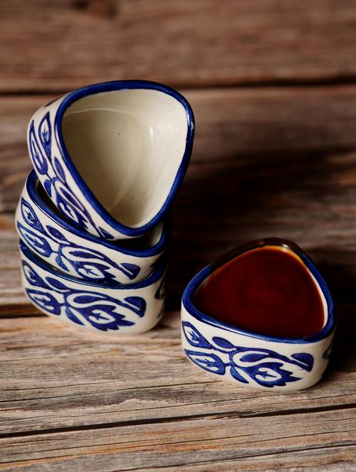 freakway hand-painted multicolored ceramic bowls set ceramic vegetable bowl (multicolor, pack of 6) brown & white - 20322853 - Very Small Image - 1