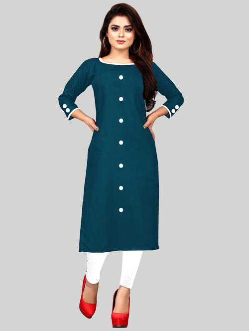 women solid straight kurta - 20323130 - Very Small Image - 1