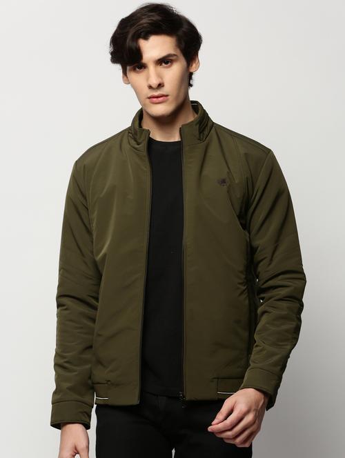 olive green nylon bomber jacket - 20325189 - Very Small Image - 1