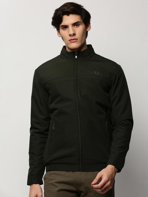 olive green nylon bomber jacket - 20325236 - Very Small Image - 1