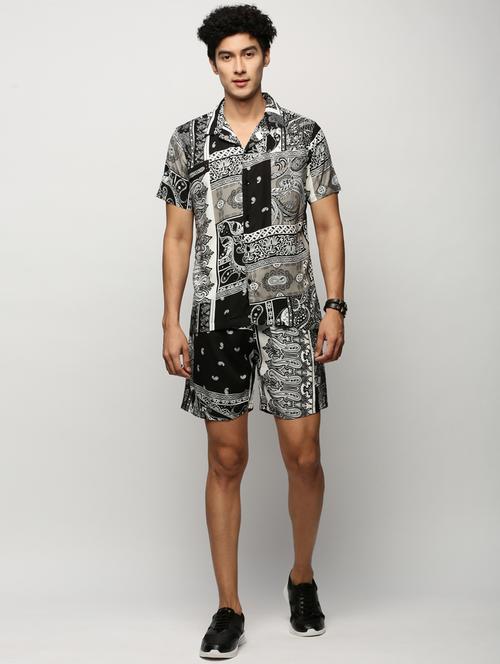 men black printed co-ord set - 20325280 - Very Small Image - 1