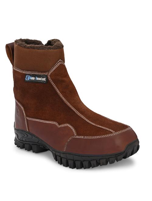 men solid brown calf boots - 20325575 - Very Small Image - 1