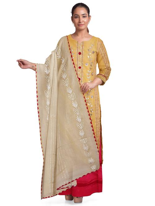 lemon sherbet colored unstiched dress - 20326850 - Very Small Image - 1