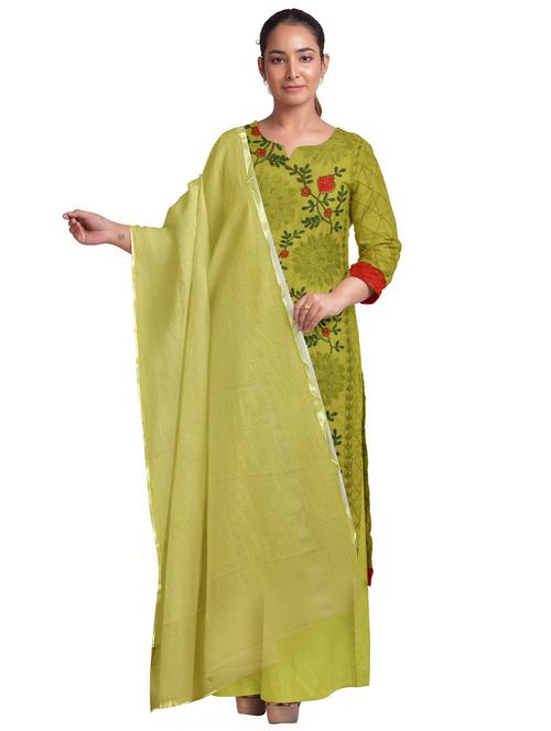 green colored unstiched dress - 20326895 - Very Small Image - 1