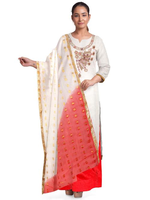 beige colored unstiched dress - 20327530 - Very Small Image - 1