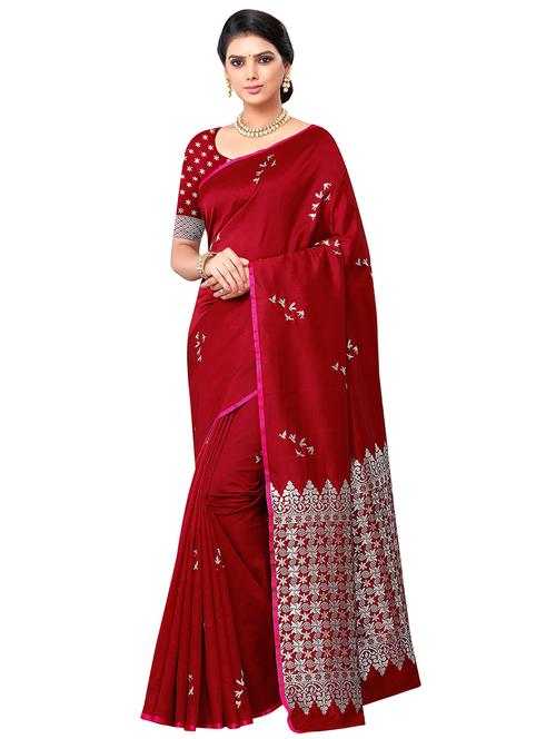 maroon colored kanjivaram saree - 20328911 - Very Small Image - 1